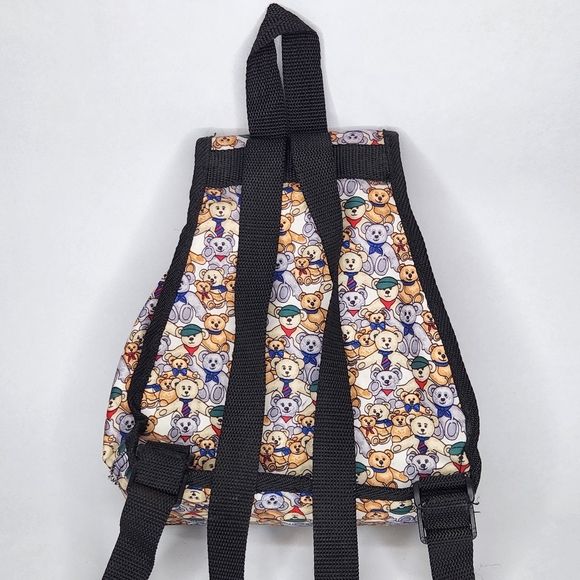 Vintage Mini Teddy Bear Backpack with Matching Pouch 90's - Picture 3 of 8